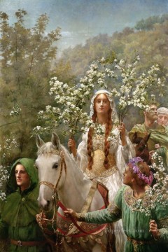 La reina Ginebra maying 1900 1 John Collier orientalista prerrafaelita Pinturas al óleo